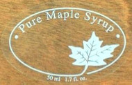 Oval CLEAR Label with Etched Leaf - Allstate Pure Maple Syrup Weight Declaration 50ml 2.25" x 1.5" - 100/pk