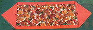 Table Runner, orange with leaves