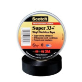 3M Super 33+ Electrical Tape, Black, 3/4" x 66', 7 mil, Temperature Range 0 Degrees to 220 F, Flame Retardant Vinyl