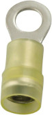 Ring Terminal Crimp Connector, #8 - #10 Stud, 12-10 AWG, Nylon Insulation