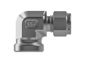 SSP Duolok Female Elbow, 316 SS, 3/8" Tube Fitting x 1/4" FNPT, P/N ISSD6FE4