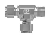 SSP 3/8" Tubing x 1/4" MNPT 316SS Male Run Tee, ISSD6MRT4
