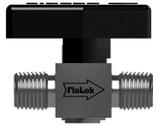 PV Series Plug Valves, MNPT 1/4-18 MNPT x 1/4-18, 316 SS, Orifice: 0.172, Handle: Black, Nylon, P/N PV4-4PM-316