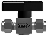 PV Series Plug Valve, Duolok Tube Fitting 1/4 Duolok Tube Fitting x 1/4, 316 SS, Orifice: 0.172, Handle: Black, Nylon, P/N PV4-D4-316