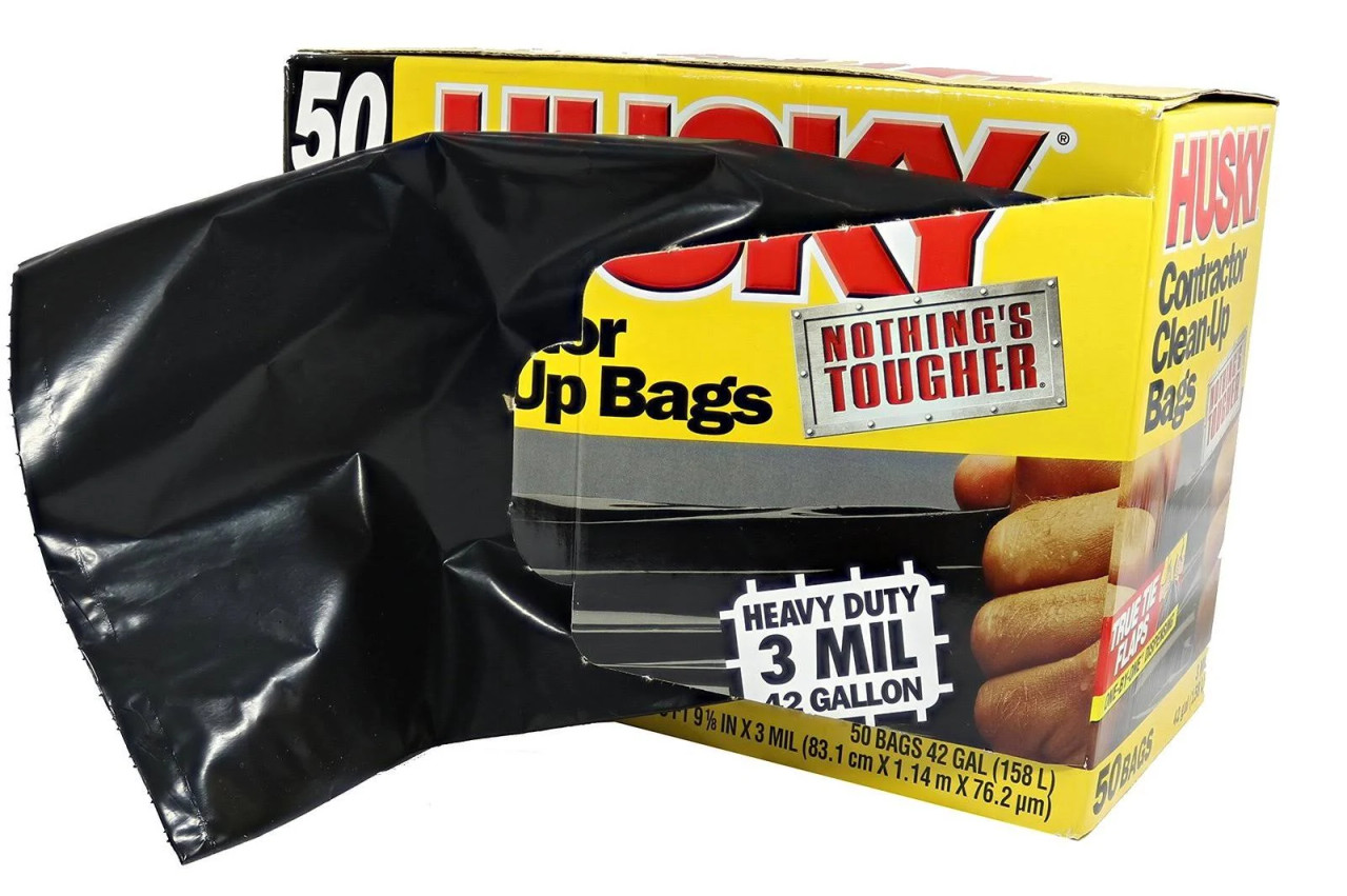 Husky Contractor Clean-Up Bags, 42 Gallon,12 Count