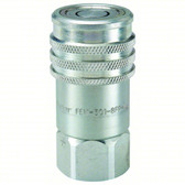 Parker Hydraulic Female Quick Coupler, Flat Face, 1/2" Body, 3/4" FNPT, 3625 PSI WP, Steel