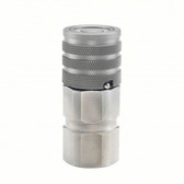 Parker Hydraulic Female Quick Coupler, Flat Face, 3/8" Body, 3/8" FNPT, 5000 PSI WP, Steel.