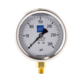 Precision 0-100 PSI Liquid Filled Gauge, 1/4" MNPT BM, 2.5" Face, Stainless Case and Internals