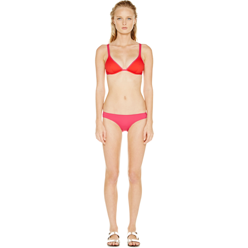 BICOLORE CLASSIC BRA IN ROUGE FRAMBOISE WITH FRAMBOISE CLASSIC PANT - FRONT
