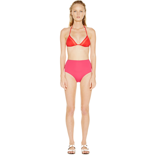 ROUGE TRANSPARENT TRIANGLE WITH FRAMBOISE HIGH WAISTED PANT - FRONT