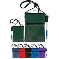 Dual Zipper Pocket Badge Holder