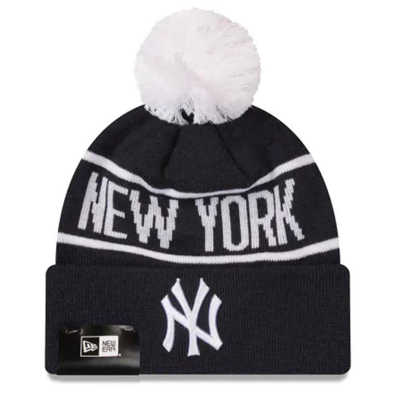 New York Yankees Beanie With Pom Top 