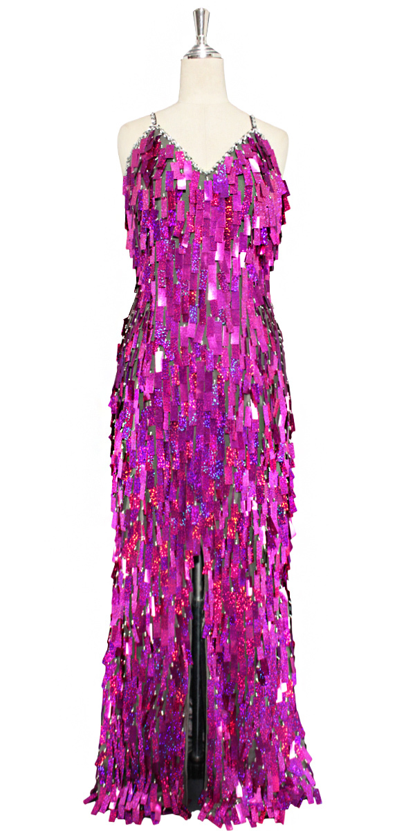 Long Dress | Handmade | Paillette Sequin Spangles | Hologram Fuchsia ...