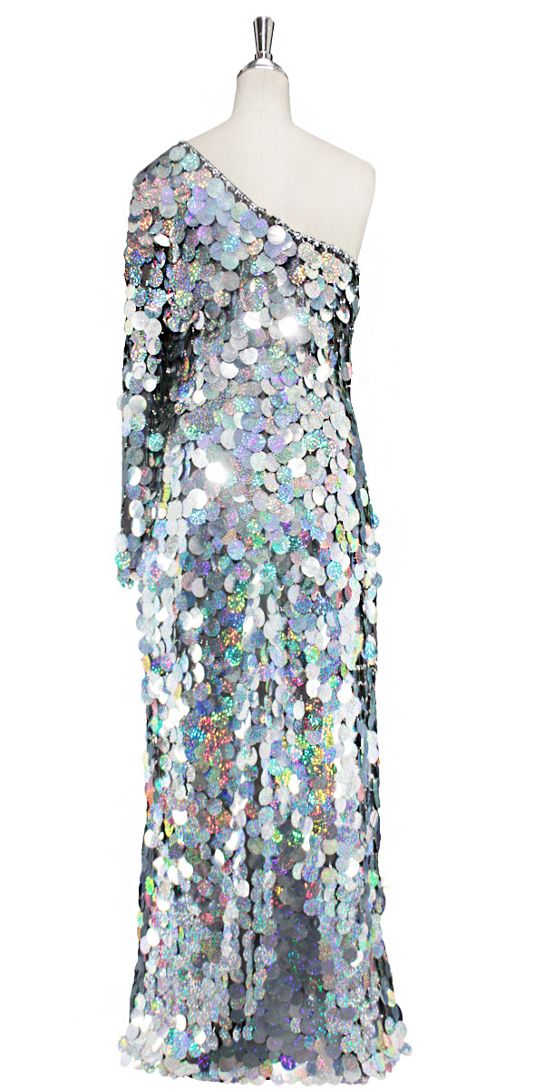 Long One Sleeve Dress | Handmade | Paillette Sequin Spangles | Hologram ...