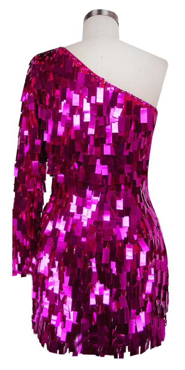 Short One-sleeved Dress | Rectangle Paillette Sequin Spangles ...