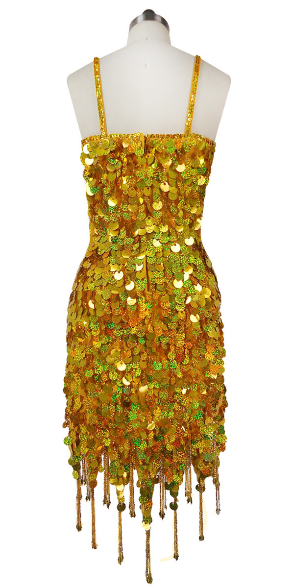 Short Beaded Hemline Dress | Paillette Sequin Spangles | Hologram Gold ...