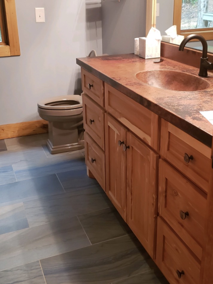 copper counter with sink