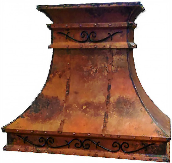 Custom Copper Extractor for a rustic kitchen from Mexico