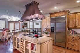 kitchen island copper range hood for a rustic house