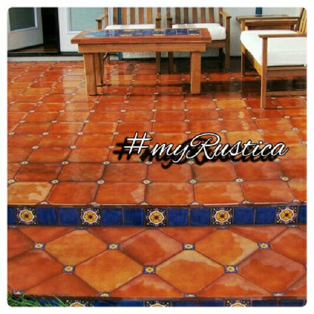 handmade floor clay tiles installed in house with mexican style