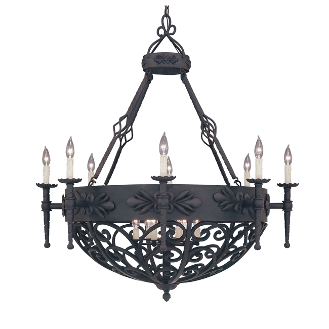 black iron chandelier