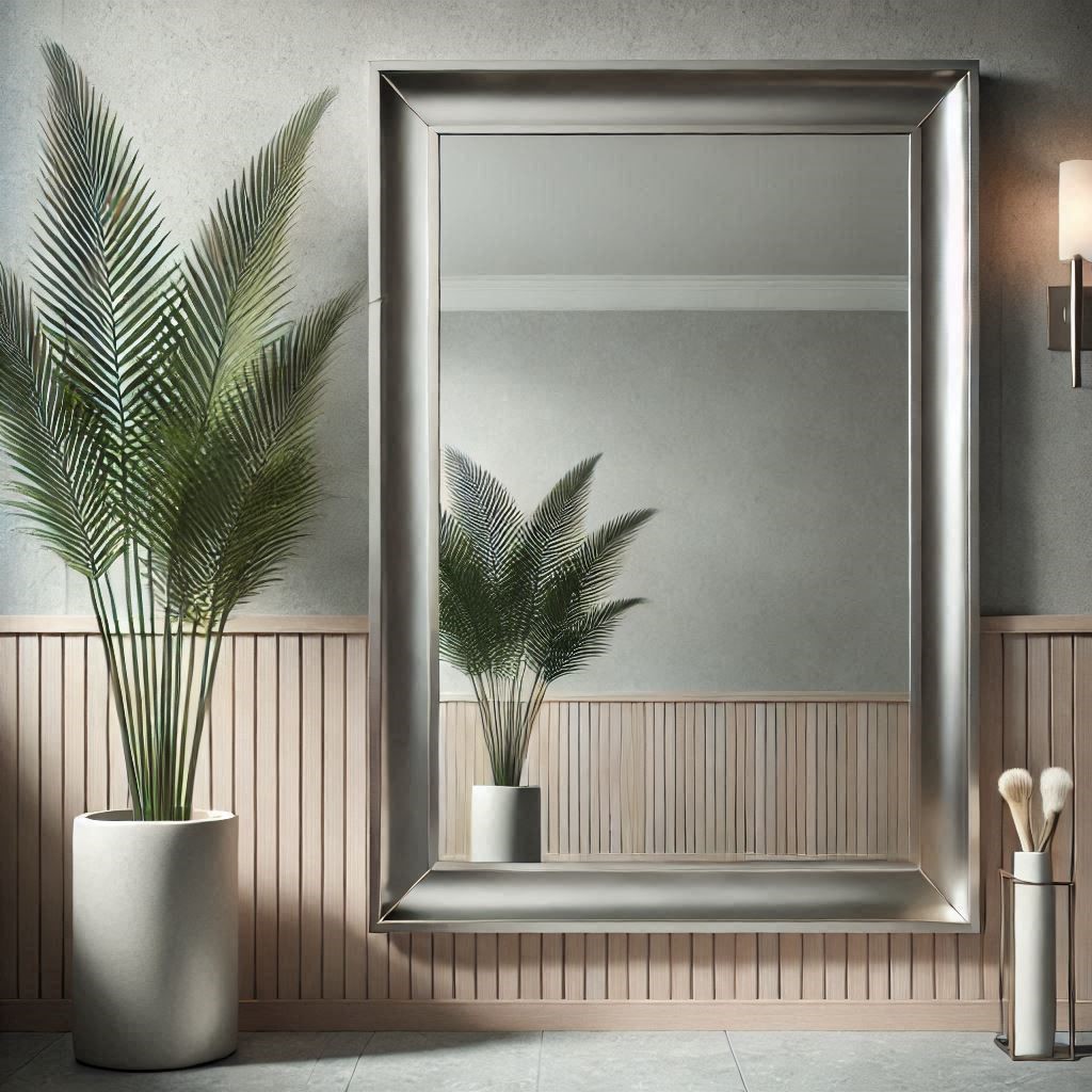 zinc mirrors with smoth and hammered frames