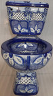 Mexican colonial blue toilet