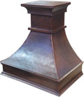 copper range hood cover side view