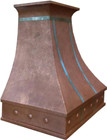 copper extractor hood with straps