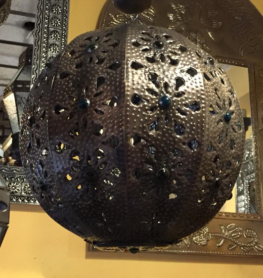rustic metal sphere ceiling lamp cover