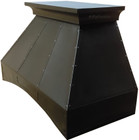 french country zinc range hood side view