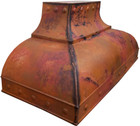 copper range hood in wall mount version details