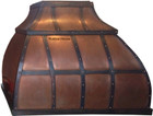copper range hood for gas stove side view