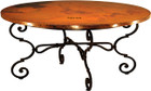 copper table with iron base