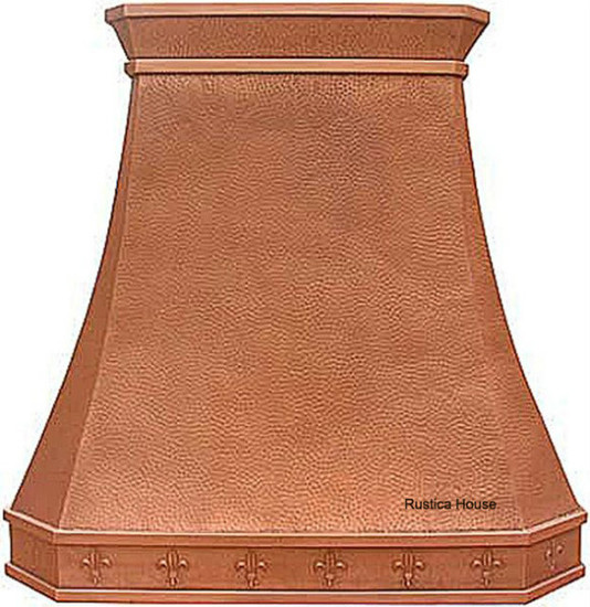 Augusta Copper Range Hood in an elegant kitchen setting, showcasing its stylish copper finish.