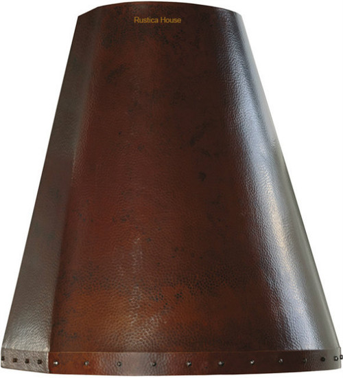 Round Front Copper Range Hood with a rounded front design, enhancing a modern kitchen aesthetic.
