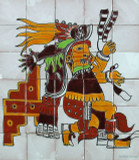 tile mural aztec god