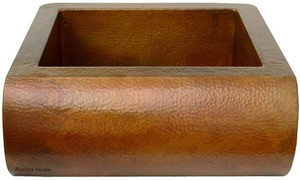 apron copper bar sink hammered