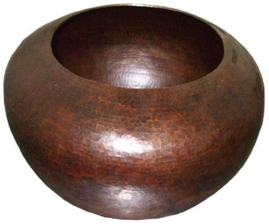 hammered copper vessel sink