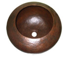 hammered copper vessel sink top view