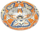 yellow blue mexican vessel sink