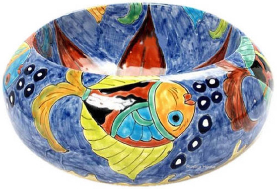 colorful mexican vessel sink