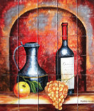 Painted Kitchen Wall Tile Mural