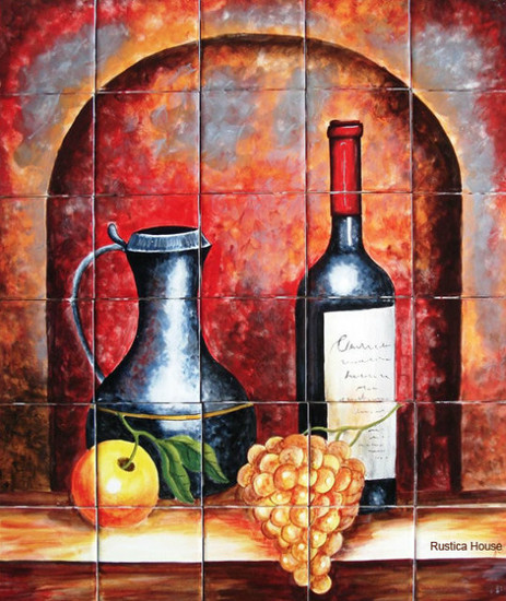 Painted Kitchen Wall Tile Mural