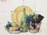 tile mural fruit and wine