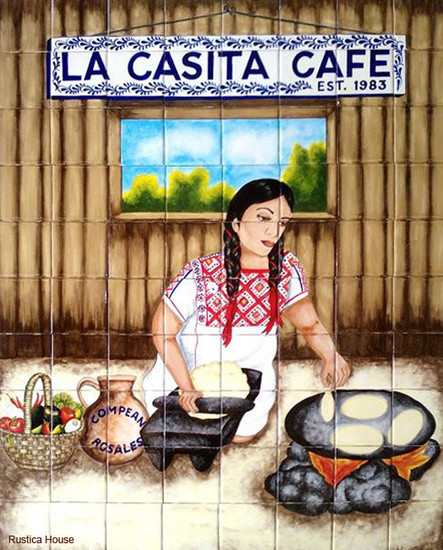 tile mural la casita cafe