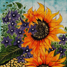 tile mural sunflowers