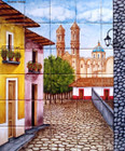 tile mural village