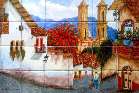 colonial kitchen tile mural