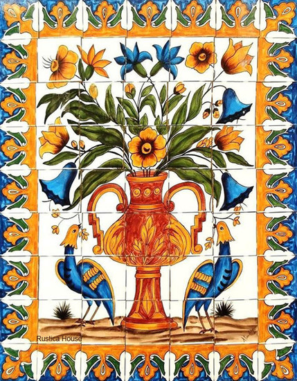 beautiful vase kitchen tile mural